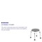 Flash Furniture 9-1/2" L, Polyurethane, Aluminum, Gray Bath & Shower Stool DC-HY3400L-GRY-GG - alternate 5